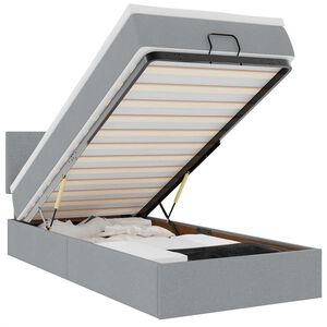 vidaXL Cadru de pat otoman cu saltea țesătură gri deschis 90x190cm