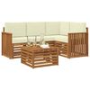 vidaXL Set de canapele de exterior cu pernă 5 pcs Natural și Crem
