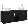 vidaXL Set dulap baie 3 buc. Stejar Negru 49,5 x 35 x 63 cm