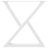 vidaXL Picioare masă de sufragerie, 2 buc., alb, 80x(72-73,3) cm, oțel