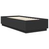 vidaXL Cadru de pat cu headboard Negru 90 x 200 cm Lemn compozit