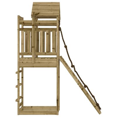 vidaXL Căsuță de joacă cu perete de cățărat, lemn de pin impregnat