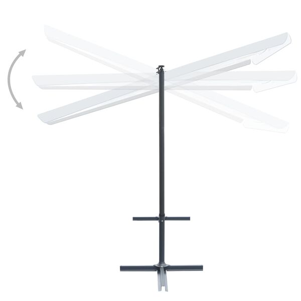 vidaXL Pavilion cu acoperiș &icirc;nclinabil culisant, crem, 350x253x196 cm