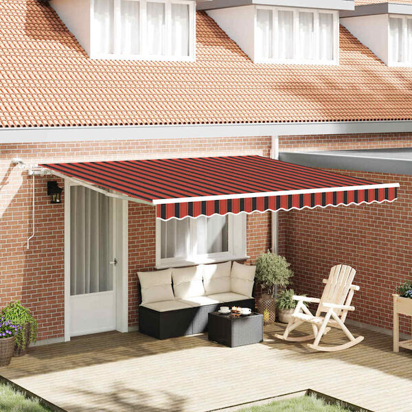 vidaXL Cortina Retractabilă Portocalie și maro 400 &times; 350 cm