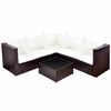 vidaXL Set mobilier de grădină cu perne, 4 piese, maro, poliratan