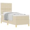 vidaXL Pat cu arcuri cu headboard Crem 80 x 200 cm țesătură