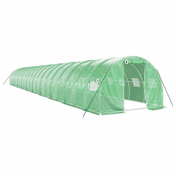 vidaXL Seră cu cadru din oțel, verde, 60 m&sup2;, 20x3x2 m