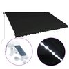 vidaXL Copertină retractabilă cu senzor v&acirc;nt & LED antracit 500x300 cm