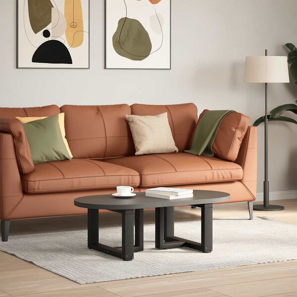 vidaXL Picioare pentru măsuță de cafea &icirc;n formă de T, 2 buc., negru, 40x25x(30-31) cm, oțel