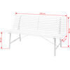 vidaXL Bancă de grădină, alb, 150 cm, oțel