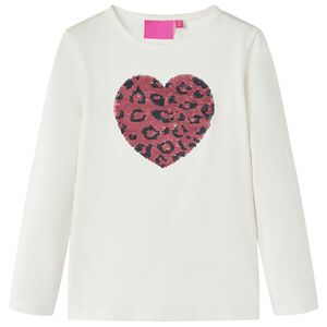 Tricou pentru copii cu m&acirc;neci lungi, ecru 104