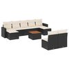vidaXL Set canapele de grădină cu perne, 10 piese, negru, poliratan