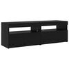 vidaXL Cabinet TV 3 pcs Stejar Negru 260 x 37 x 40 cm Lemn compozit
