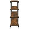 vidaXL Raft de cărți stejar fumuriu 100x33x100 cm lemn prelucrat/ oțel
