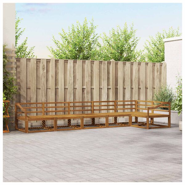 vidaXL Set de canapele de exterior 6 pcs natural Lemn Solid de Acacia