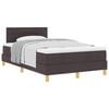 vidaXL Pat cu arcuri cu pernă Manual Maro &icirc;nchis 120 x 200 cm țesătură