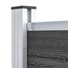 vidaXL Set de panouri de gard, negru, 1657x(105-186) cm, WPC