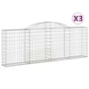 vidaXL Coșuri gabion arcuite 3 buc, 300x30x100/120 cm fier galvanizat