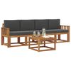 vidaXL Set de canapele de exterior cu pernă 5 pcs Natural și Antracit