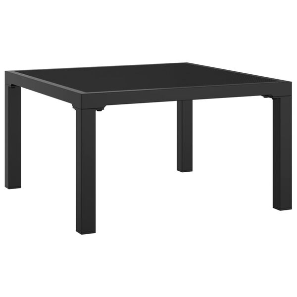 vidaXL Taburet de grădină cu pernă, negru și gri, poliratan