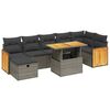 vidaXL Set canapele de grădină cu perne, 8 piese, gri, poliratan