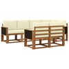 vidaXL Set de canapele de exterior 7 buc. Natural și Crem Poliester