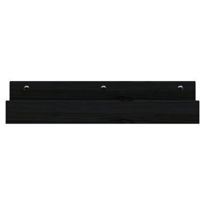 vidaXL Rafturi de perete, 2 buc., negru, 50x12x9 cm, lemn masiv de pin