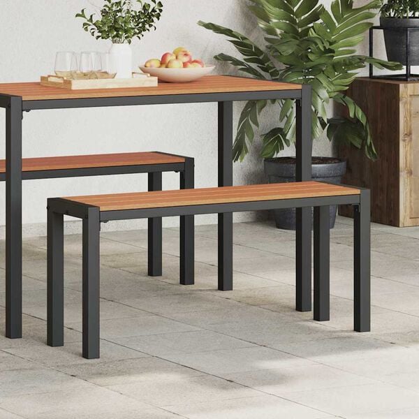 vidaXL Bancă de grădină Maro 100 x 28 x 45cm Oțel