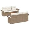 vidaXL Set de canapele pentru grădină cu pernă 7 pcs Bej poliratan