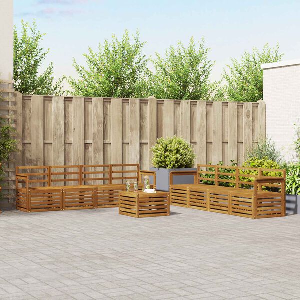 vidaXL Seturi de canapele 9 pcs natural Lemn Solid de Acacia