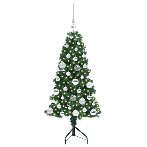 vidaXL Pom de Crăciun Artificial pentru Colț Verde 120 cm PVC și Metal
