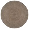 vidaXL Covor manual, gri, 120 cm, iută, rotund