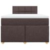 vidaXL Pat box spring cu saltea, maro &icirc;nchis, 120x190 cm, textil