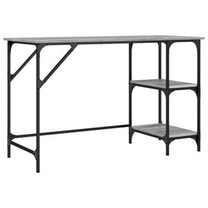 vidaXL Birou, gri sonoma, 120x50x75 cm, metal și lemn prelucrat