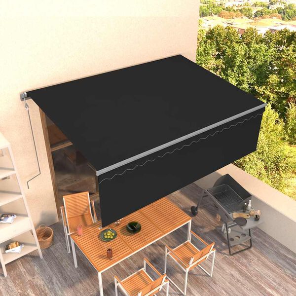 vidaXL Copertină retractabilă automat cu stor, antracit, 4,5x3 m
