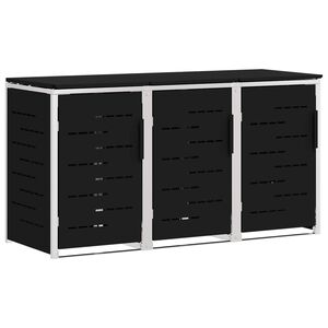 vidaXL Depozitare pentru Containere cu Roți for 3 Bins 240L Negru