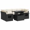 vidaXL Set canapele de grădină cu perne, 7 piese, negru, poliratan