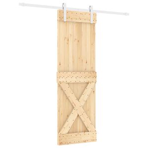 vidaXL Ușă glisantă Natural și Alb 70 x 210 cm Lemn de Pin Solid