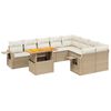 vidaXL Set canapele de grădină cu perne, 10 piese, bej, poliratan