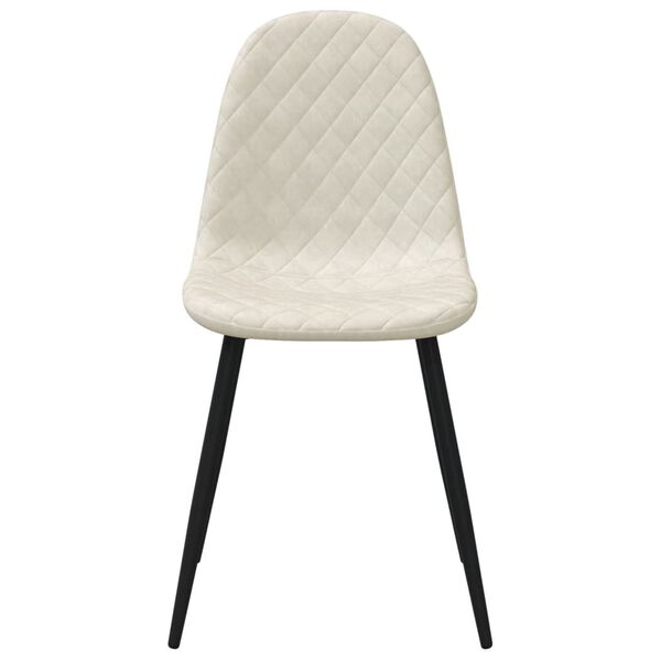 vidaXL Scaune de bucătărie, 2 buc., alb crem, catifea