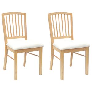 vidaXL Scaune de dining 2 buc. Lemn Solid de Cauciuc natural