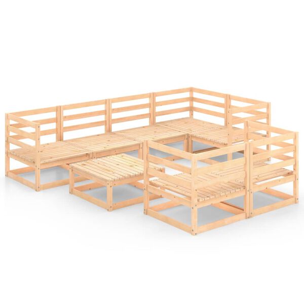 vidaXL Set mobilier de grădină, 8 piese, lemn masiv de pin