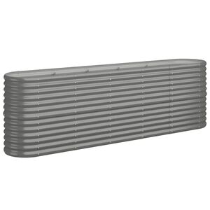 vidaXL Strat &icirc;nălțat grădină gri 224x40x68cm oțel galvanizat
