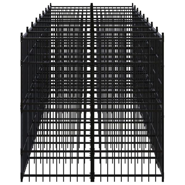 vidaXL Padoc pentru c&acirc;ini de exterior, 14,75 m&sup2;, oțel