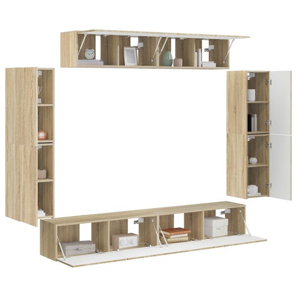 vidaXL Cabinet TV 8 pcs Stejar Sonoma