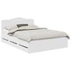 vidaXL Cadru de pat cu sertar Alb 160 x 200 cm Lemn Ingineresc