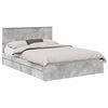 vidaXL Pat cu storage Gri din beton 135 x 190 cm Lemn prelucrat