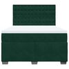 vidaXL Pat box spring cu saltea, verde &icirc;nchis, 160x200 cm, catifea