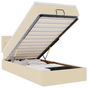 vidaXL Cadru de pat otoman cu saltea crem 80x200cm stofa