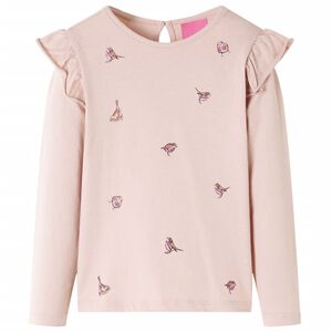 vidaXL Tricou pentru copii cu m&acirc;neci lungi roz 92